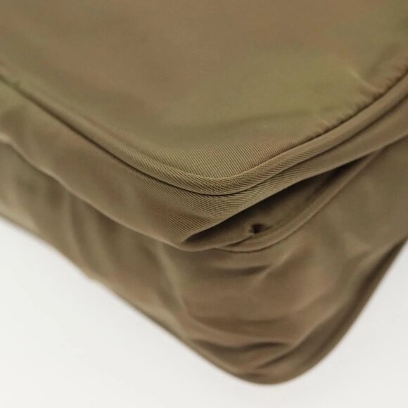 PRADA Shoulder Bag Nylon Khaki Silver Auth ki5896 - Picture 4 of 16